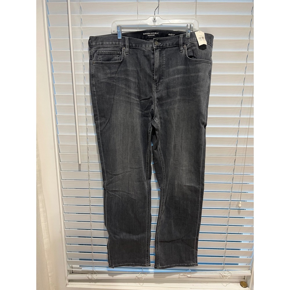 Banana Republic Traveler Mens Slim Fit Gray Denim Jeans 40x32 Stretch